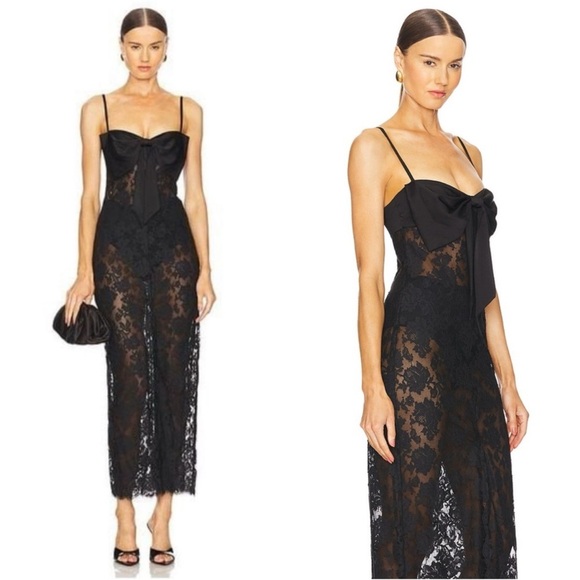 NBD Dresses & Skirts - NBD Margaux Maxi Black Dress Lace New with Tags!